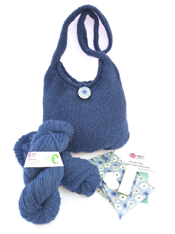 Denim Blue Shoulder Bag Knitting Kit